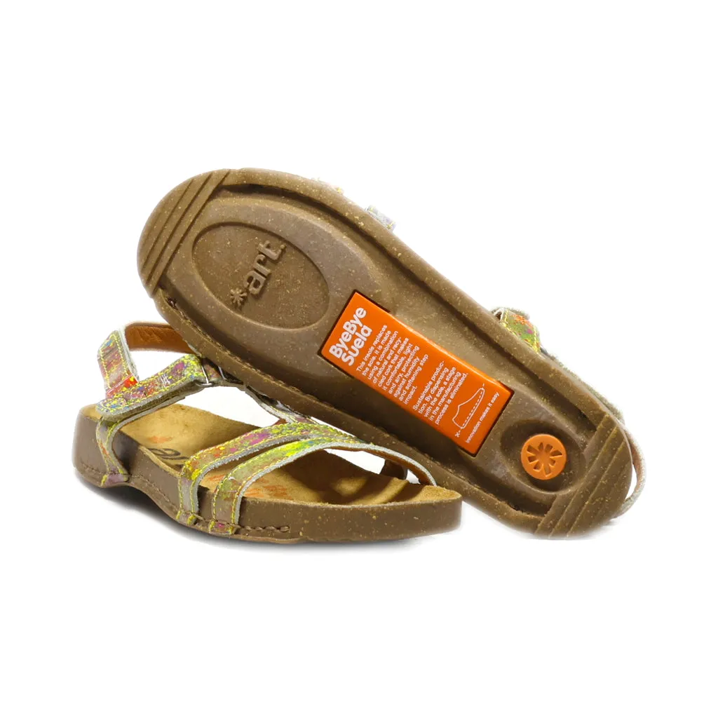 Art Flat Sandals Latex Brown Colour For Women