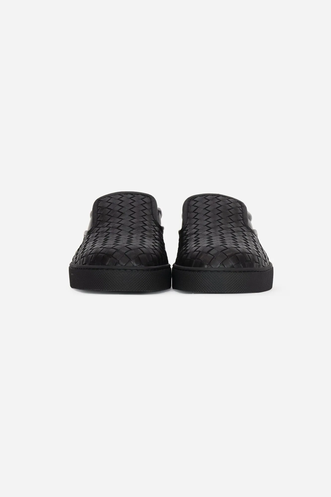 Black Woven Slip On Shoes