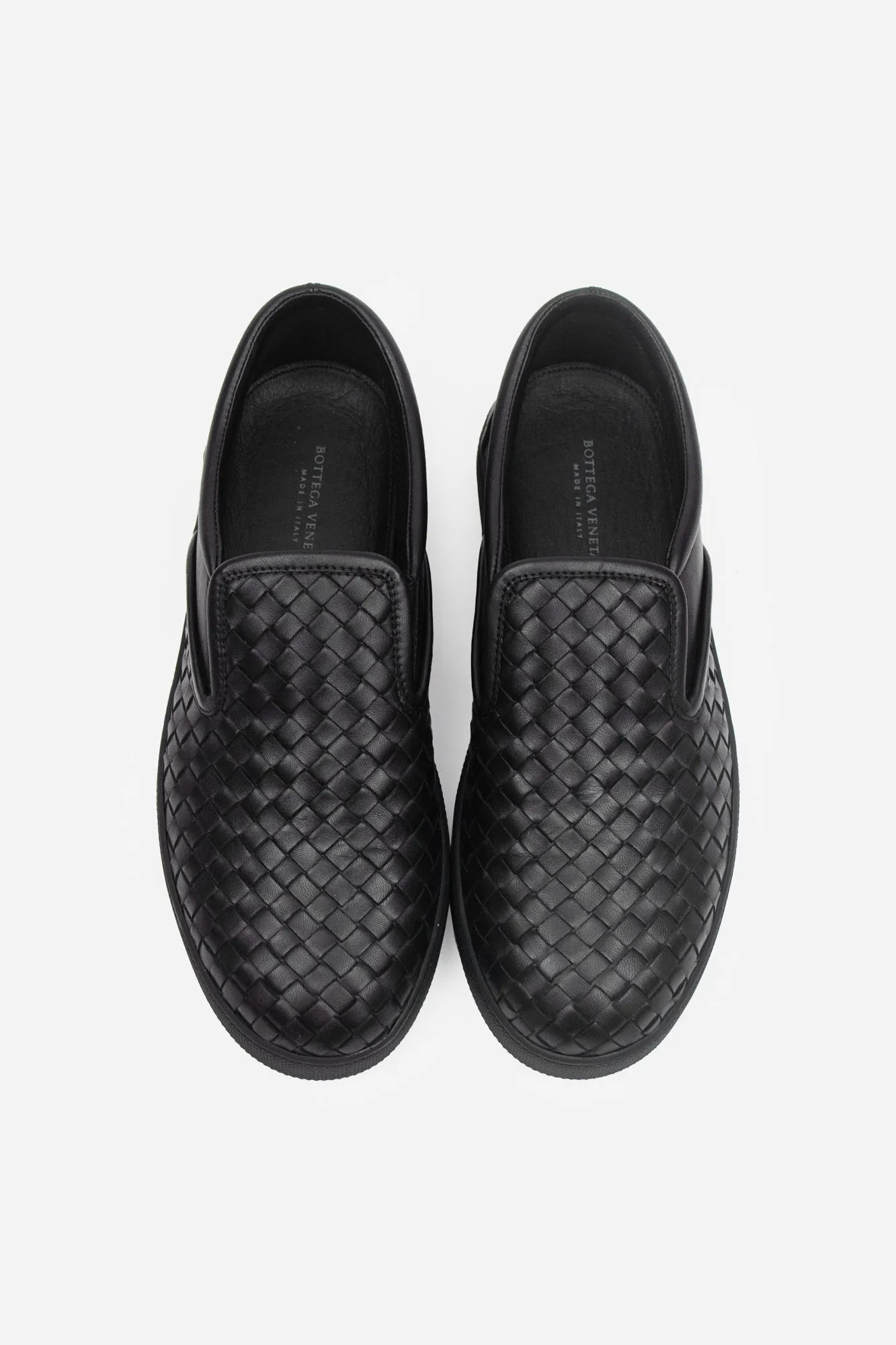 Black Woven Slip On Shoes