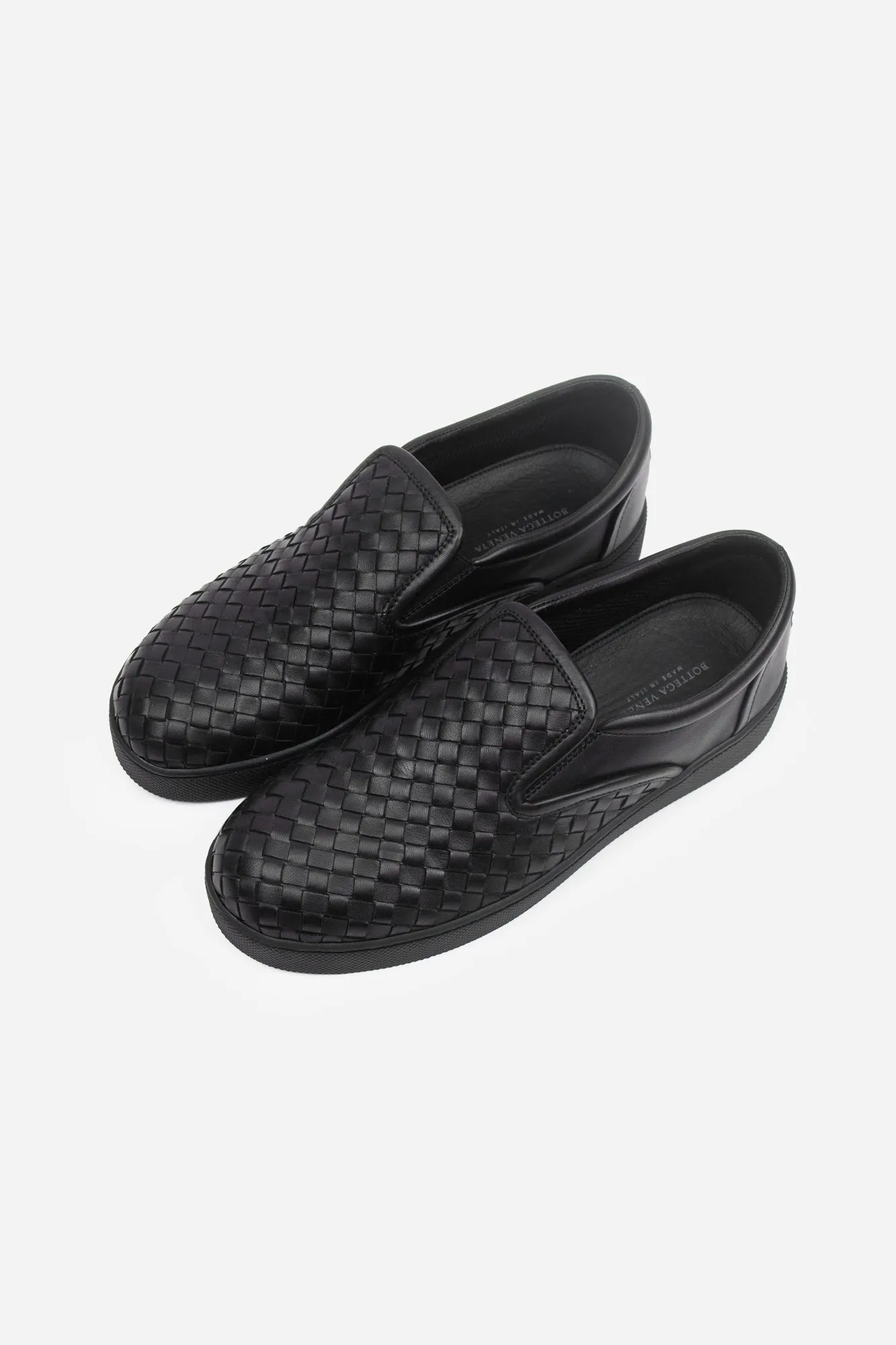 Black Woven Slip On Shoes