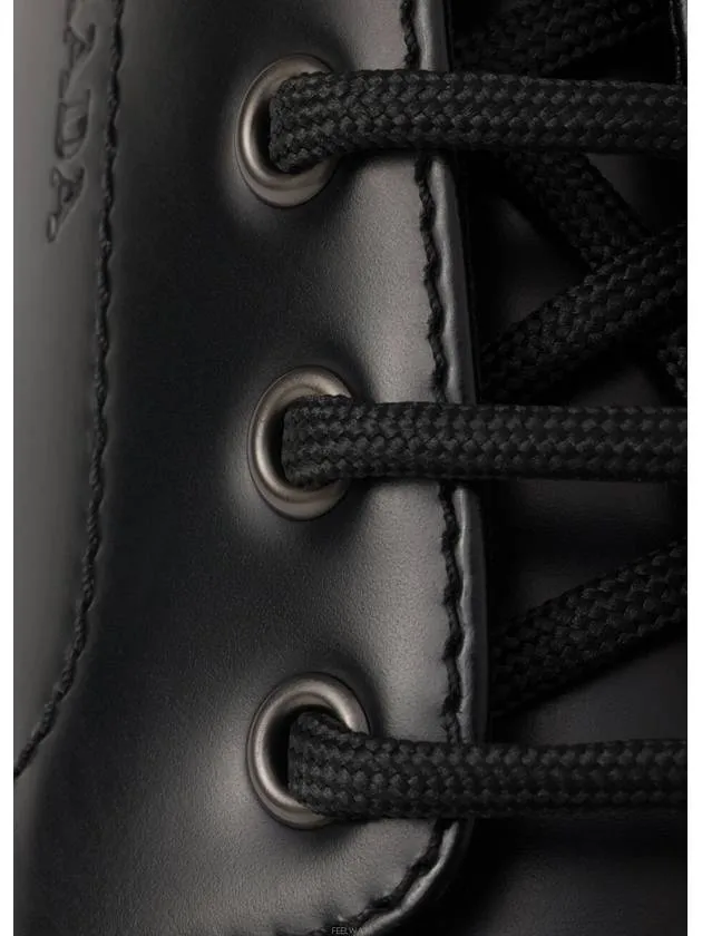 Brushed Leather Derby Black