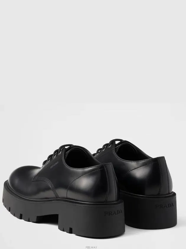 Brushed Leather Derby Black