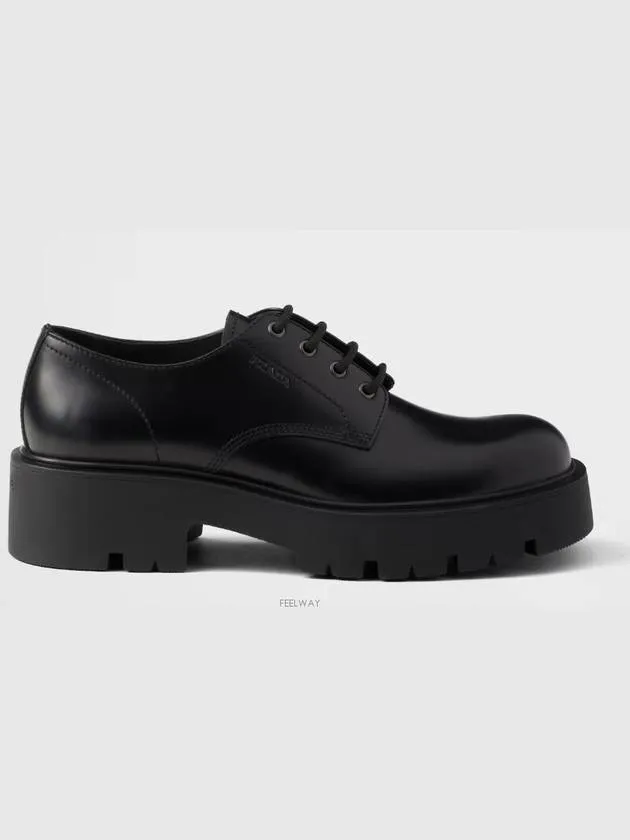Brushed Leather Derby Black
