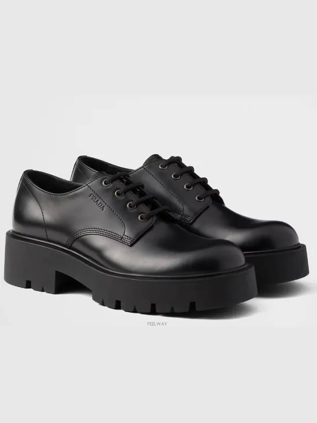 Brushed Leather Derby Black