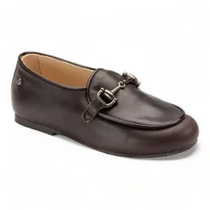 James - Brown Soft Leather Slip On for Boy/Girl by Manuela de Juan