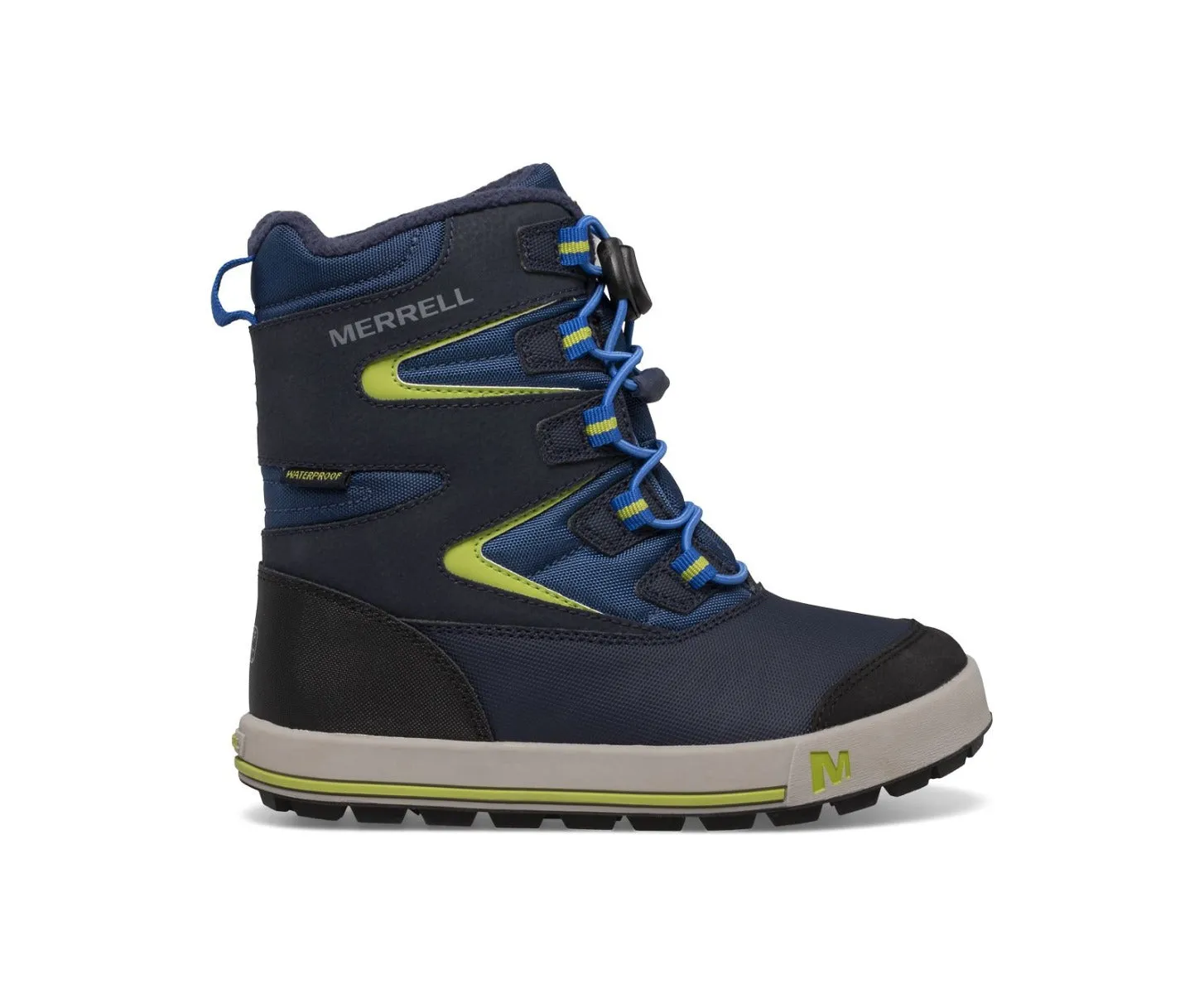 Merrell Snow Bank, Navy/Citron  - Kids Snow Boots