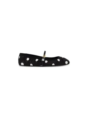Polka Dot Satin Ballerina Flats