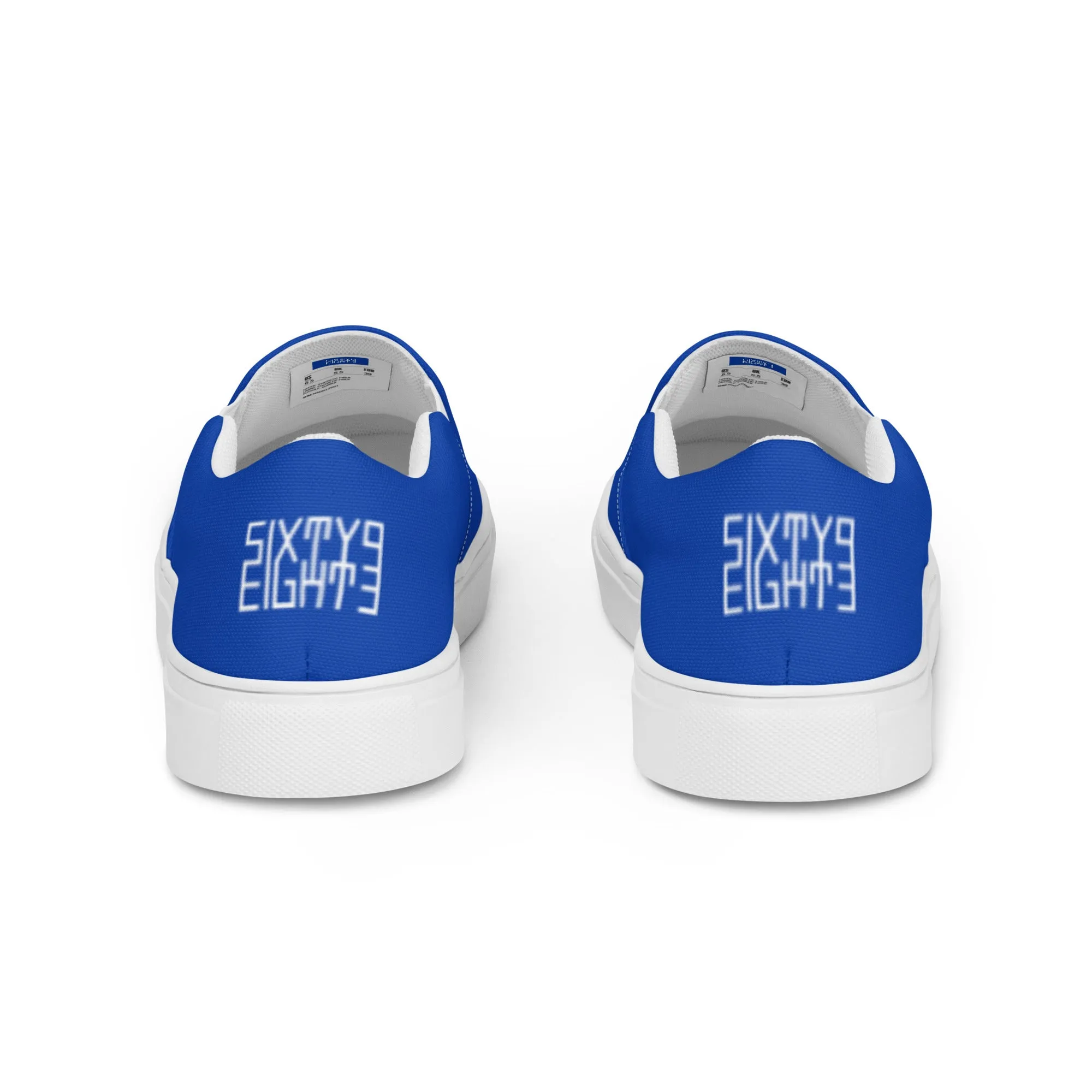 Sixty Eight 93 Logo White & Blue Men's Slip On Shoes
