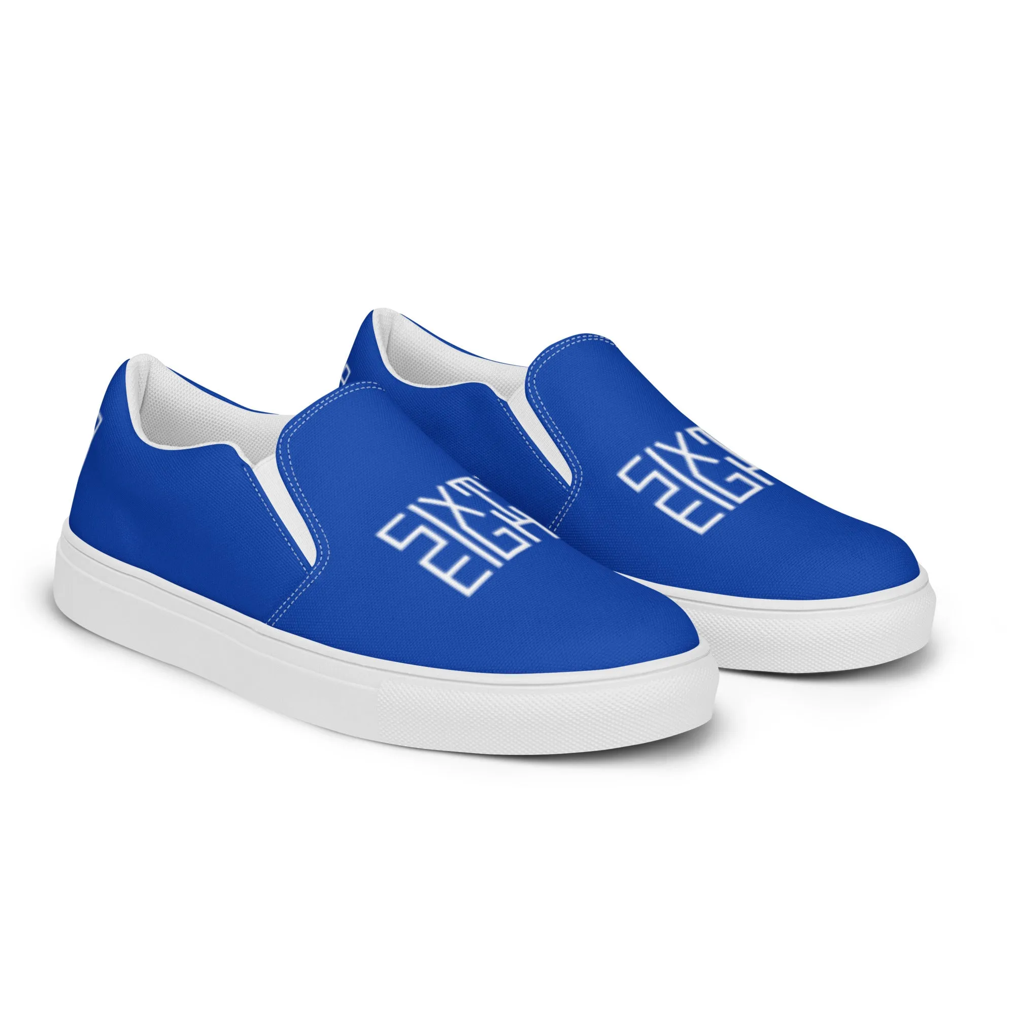 Sixty Eight 93 Logo White & Blue Men's Slip On Shoes