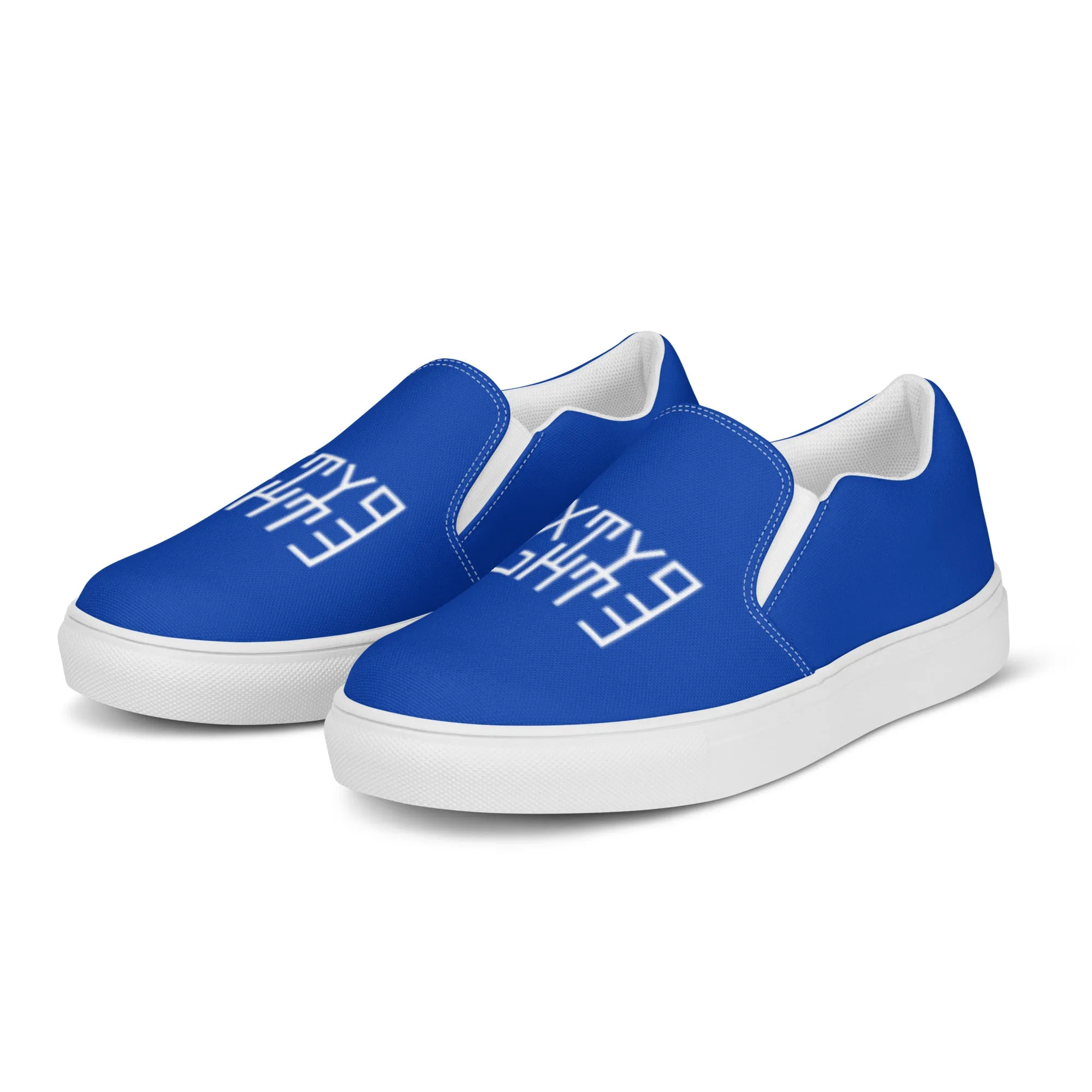 Sixty Eight 93 Logo White & Blue Men's Slip On Shoes