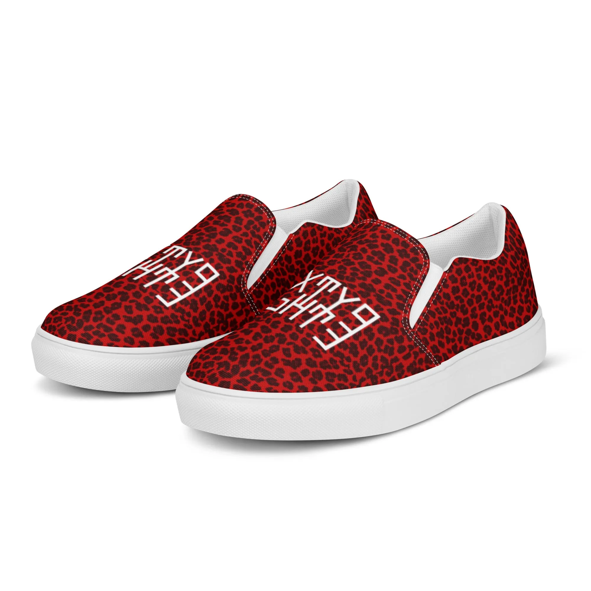 Sixty Eight 93 Logo White Cheetah Red Women's Slip On Shoes