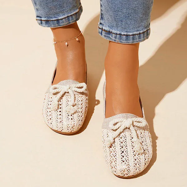 Sohiwoo Women's Braided Slip-on Single Shoes
