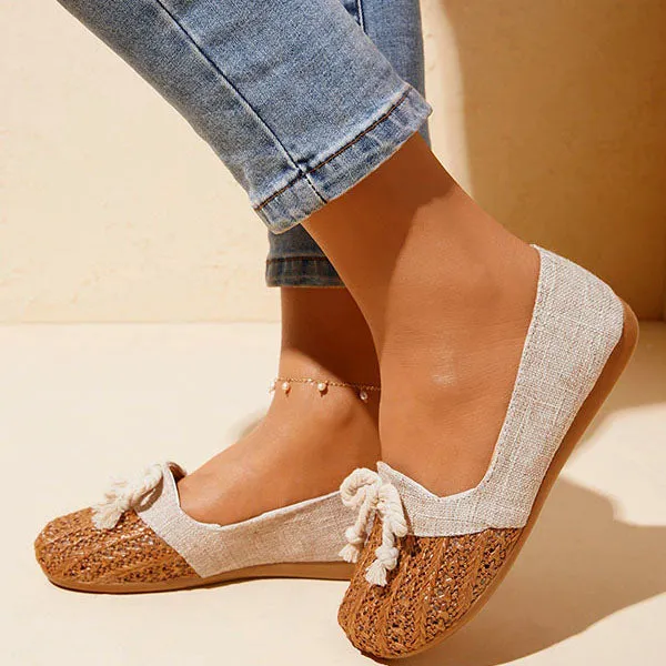 Sohiwoo Women's Braided Slip-on Single Shoes