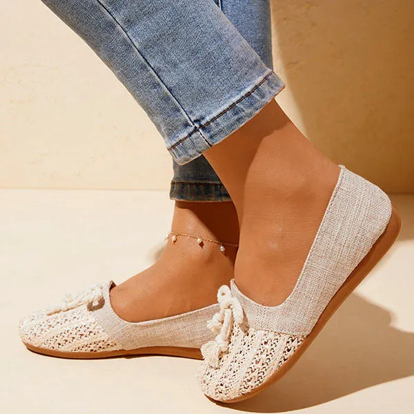 Sohiwoo Women's Braided Slip-on Single Shoes